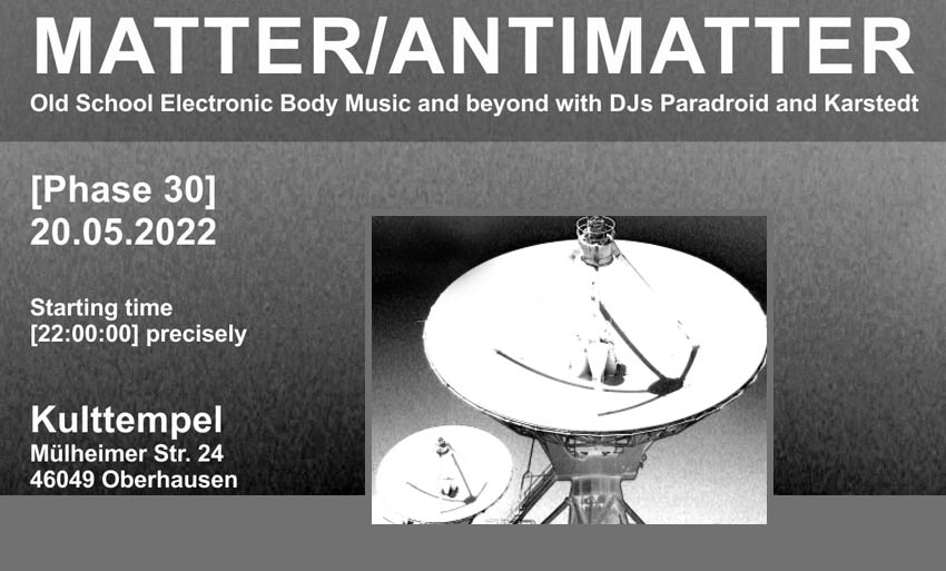 Matter/Antimatter Party Mai